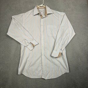 Paul Fredrick Mens Slim Fit Non Iron Striped Dress‎ Shirt 16.5